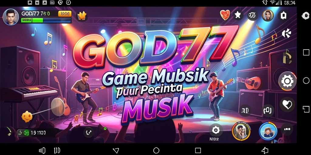 Tampilan gameplay GOD77 dengan irama musik yang menggembirakan.