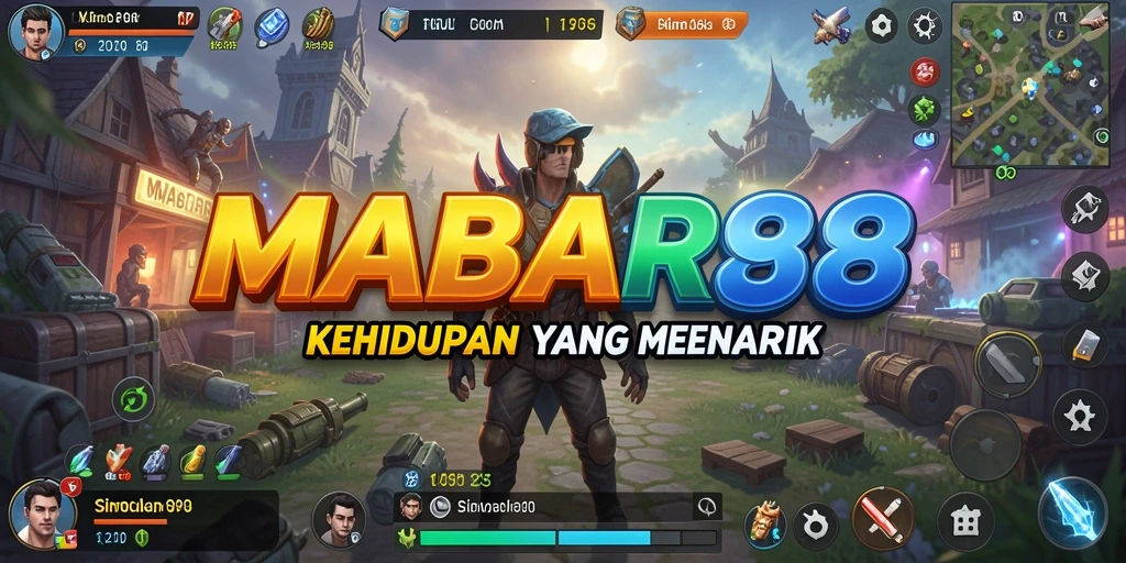 Screenshot menunjukkan karakter berinteraksi dalam lingkungan simulasi yang hidup.