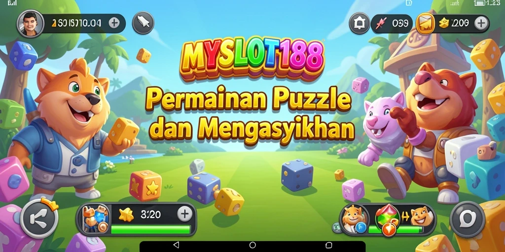 Tampilan gameplay seru MYSLOT188 dengan berbagai puzzle menantang.