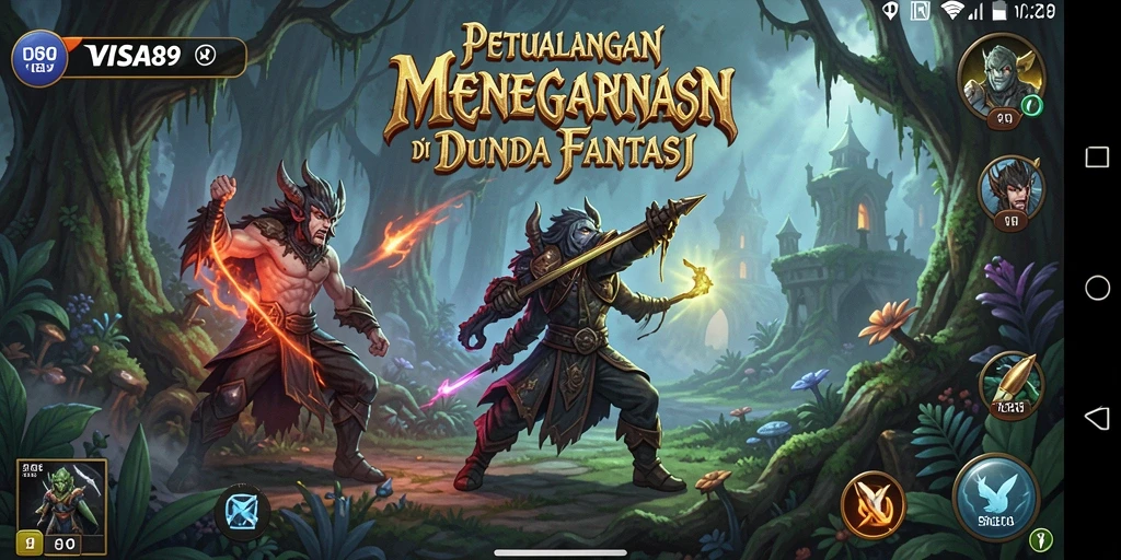Tampilan gameplay menonjolkan keindahan dunia fantasi dalam VISA89.